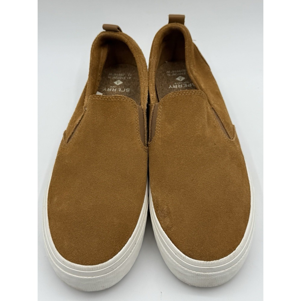 Sperry Top Sider Women's Sz 12 Tan‎ Suede Slide On Espadrille